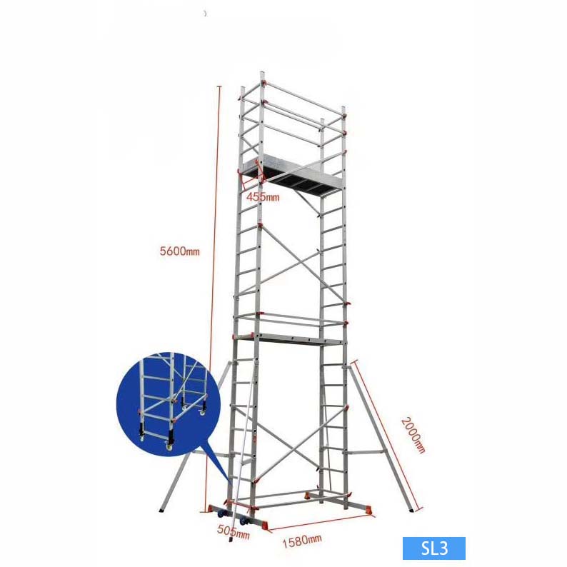 three layer scaffold ladder